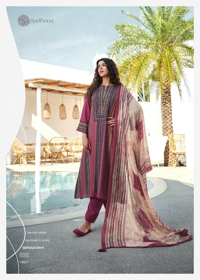 Mannat By Sadhana Pure Muslin Silk Printed Dress Material Wholesale Market In Surat